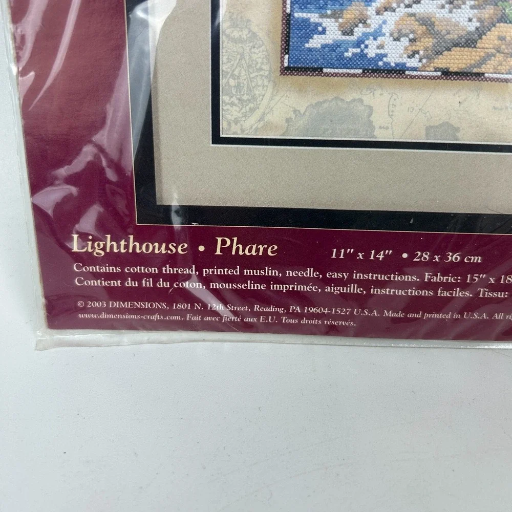 Creative Accents‎ Lighthouse Phare Pointe Counted Stamped Cross Stitch 11